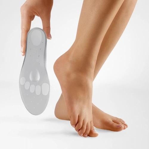A grey colour foot insole. It is considered one of Bauerfeind Australia's best recovery foot insoles, Viscoped Foort Orthosis.