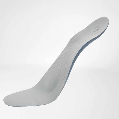 A grey colour foot insole. It is considered one of Bauerfeind Australia's best recovery foot insoles, Ergopad Weightflex 2.